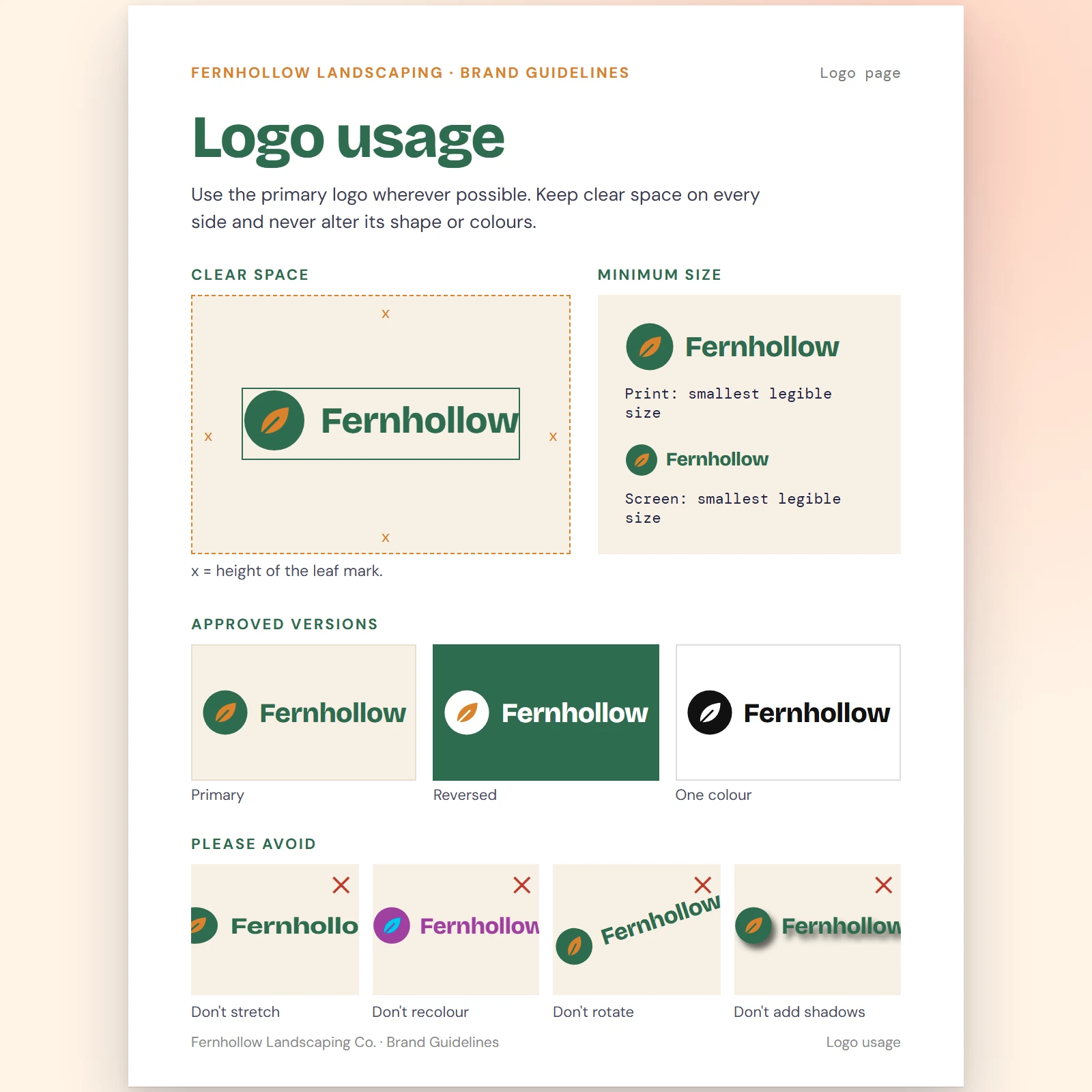 Logo usage page preview